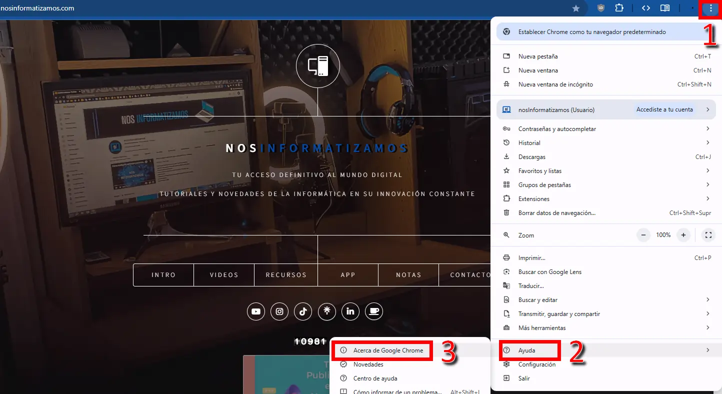 Actualización de Google Chrome