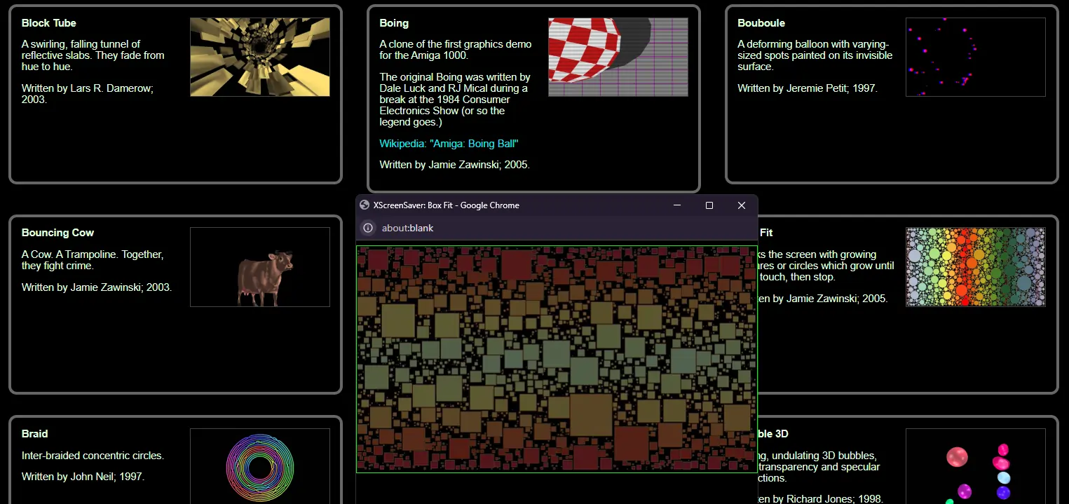 Capturas de protectores de pantalla clásicos del proyecto XScreenSaver