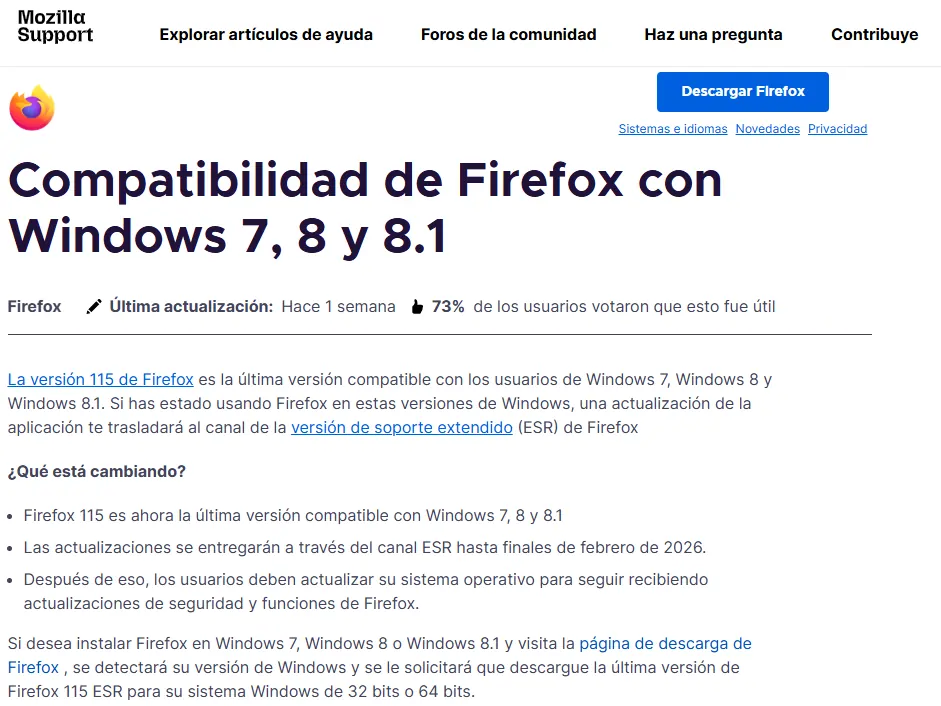 PC antigua navegando en internet como último recurso compatible