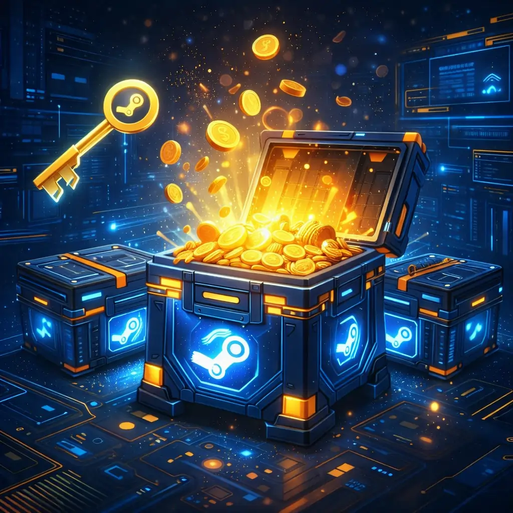 Representación conceptual de loot boxes en videojuegos