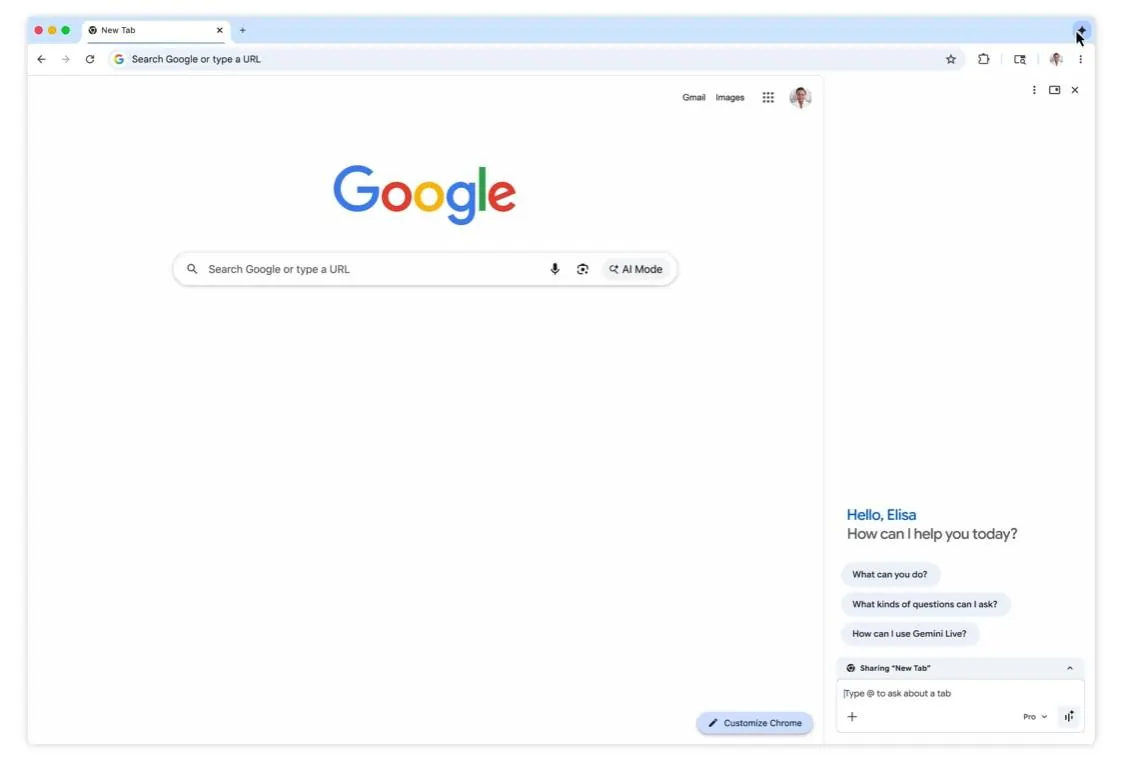 Navegador moderno utilizando inteligencia artificial para automatizar tareas web