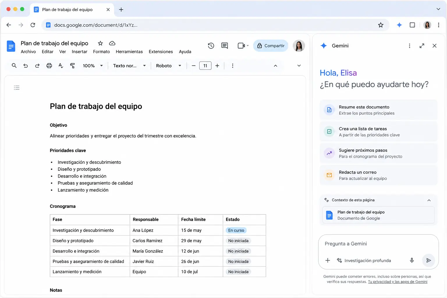 Interfaz conceptual de inteligencia artificial gestionando múltiples tareas dentro de un navegador web
