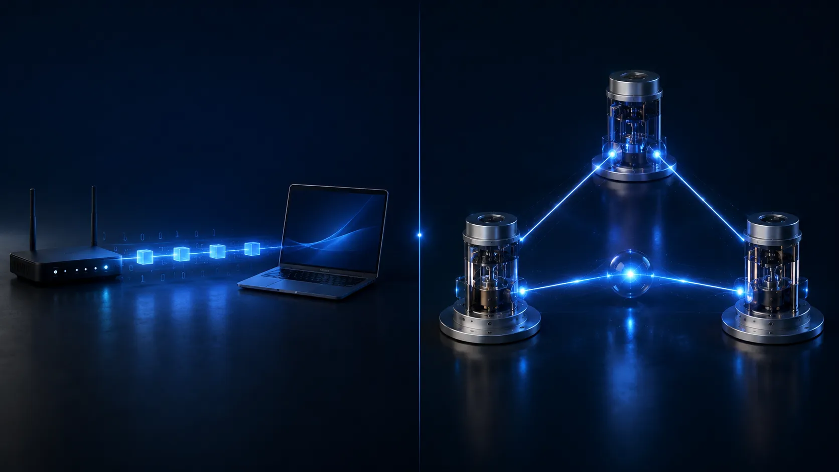 Comparación simple entre Internet actual e Internet cuántica