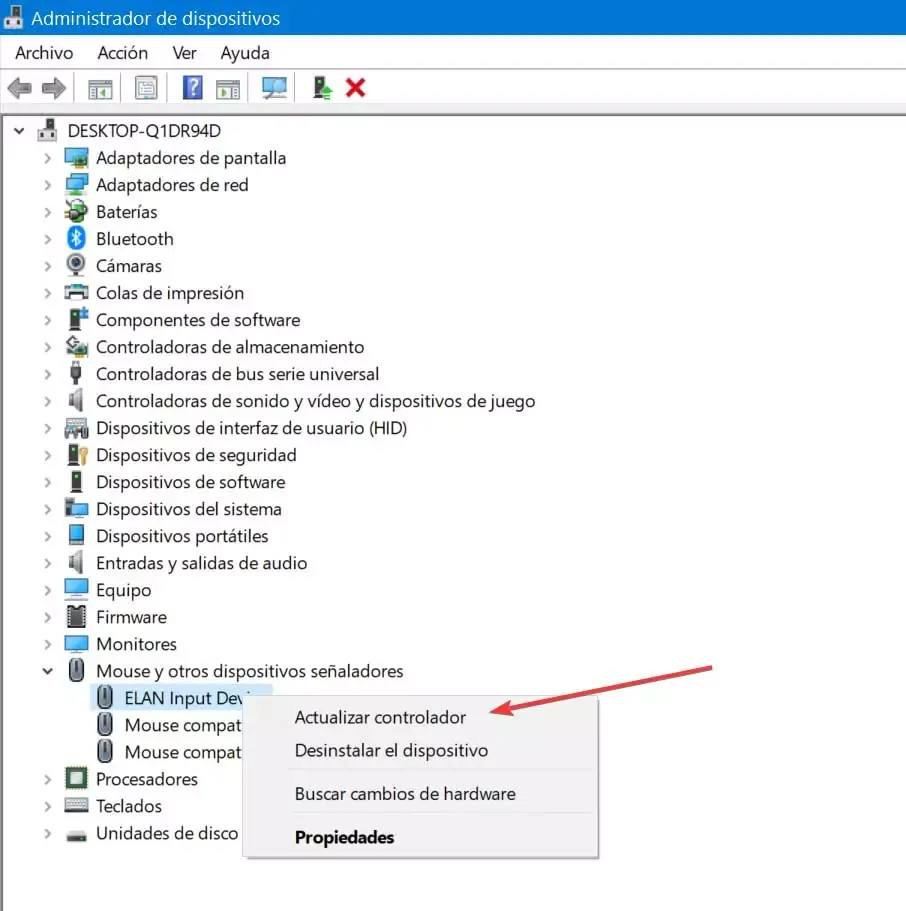 Administrador de dispositivos de Windows